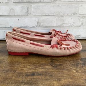 Jeffrey Campbell Frontier Pink Suede Moccasins